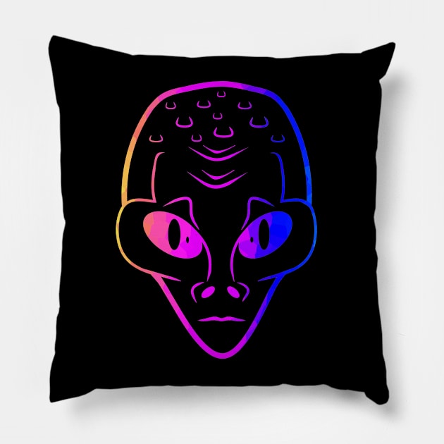 COLOR Alien Head Pillow by SartorisArt1