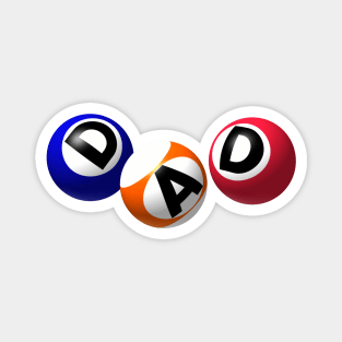 Pool Balls Dad Magnet