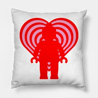 RETRO MINIFIG IN FRONT OF HEART Pillow