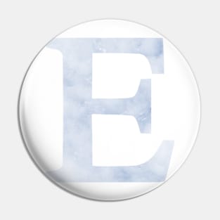 The Letter E Blue Marble Pin