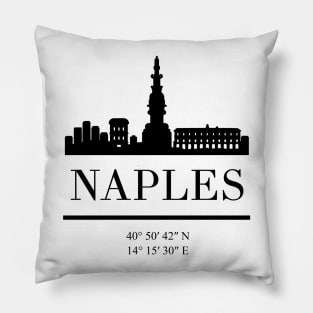 NAPLES ITALY BLACK SILHOUETTE SKYLINE ART Pillow