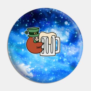 Leprechaun Sloth Beer Mug Night Sky Pin