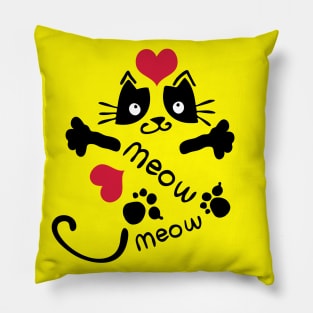 meow meow cat Pillow