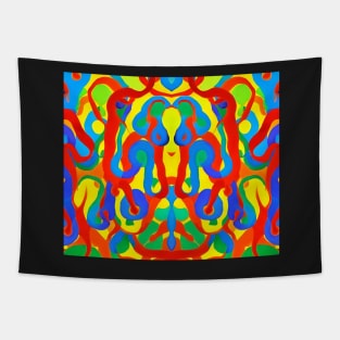 Multicolored Aesthetic - Abstract Symmetrical Watercolor Pattern Tapestry