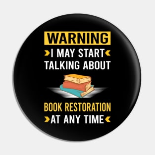 Warning Book Restoration Repair Pin