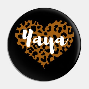 Cute Leopard Print Yaya Heart Pin