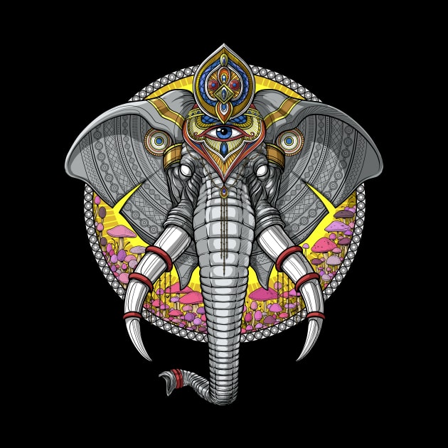 Psychedelic Ganesha by underheaven