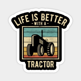 Tractor Sayings -  Retro Funny Tractor Lovers Gift Magnet