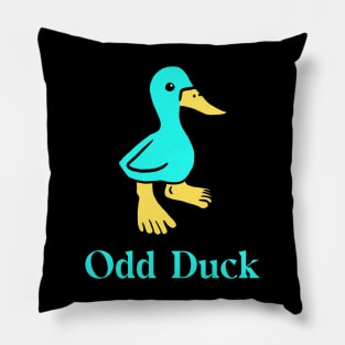 Blue Odd Duck with Human Feet Pillow