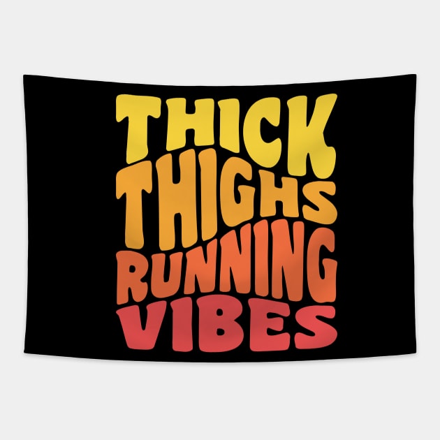 Runner Marathon Thick Thighs Running Vibes Fitness Tapestry by PodDesignShop