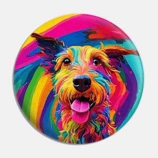 Abstract Rainbow Dog Pin