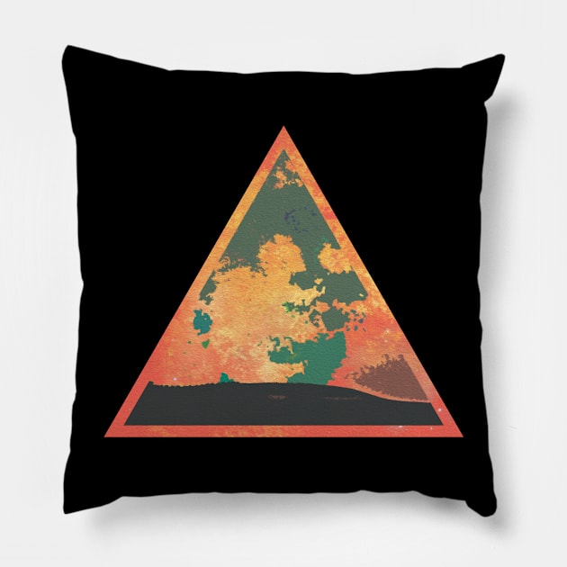 Colorful Abstract Triangle Pillow by LunaticStreetwear