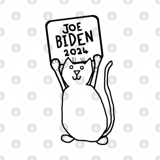 Cute Cat and Joe Biden 2024 Sign by ellenhenryart