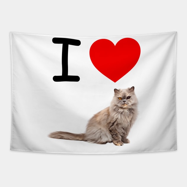 I HEART  PERSIAN CAT Tapestry by EmoteYourself