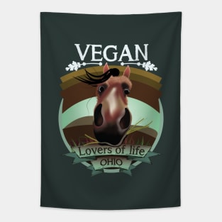 Vegan - Lovers of life. Ohio Vegan (light lettering) Tapestry