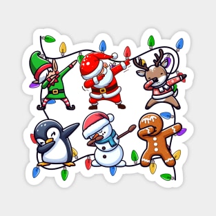 Dab Dancing Christmas Tree Lights Squad Magnet