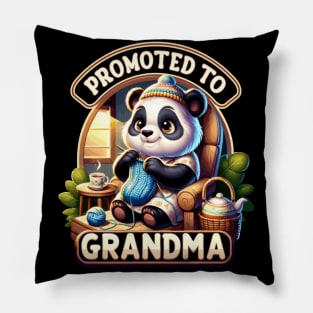 Grandma Pandas Knitting Time, Cozy Crafting Pillow