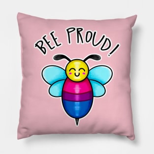 Kawaii LGBT Bee Proud Bisexual Pride Flag Pillow