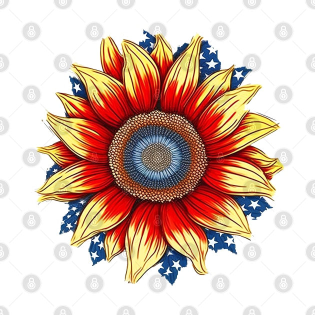 4th of July Sunflower #1 by Chromatic Fusion Studio