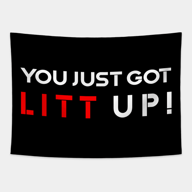 Suits You Just Got Litt Up Tapestry by alujino