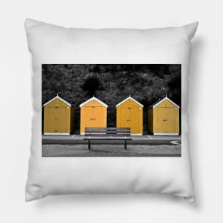 Bournemouth Beach Huts Dorset England Pillow