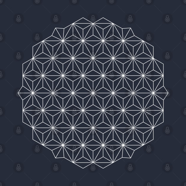 Spaceship Earth Wireframe Dark by Kevin Hedet