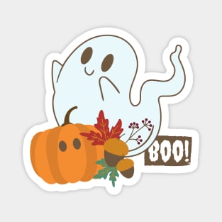 Halloween boooo cute ghost and pampkin Happy Halloween Magnet