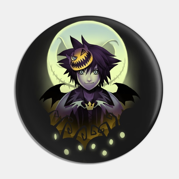 Dark Kingdom Hearts Sora - Halloween Moon Costume - Spooky Video Game Pin by BlancaVidal