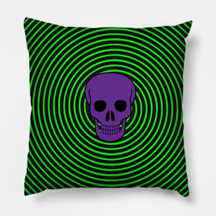 Hypnotic Skull Spiral Pillow