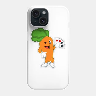 Carrot at Poker with Poker cards Phone Case