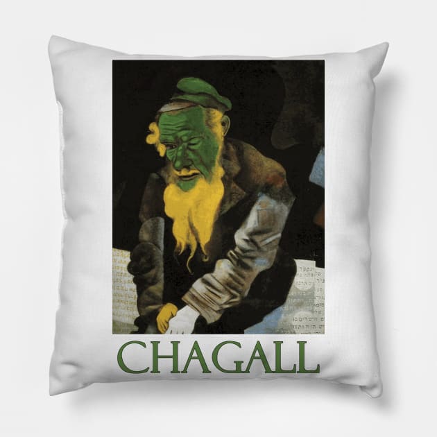 Jew in Green (1914) by Marc Chagall Pillow by Naves