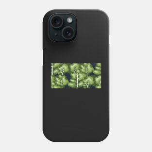 green spring birch tree forest Phone Case