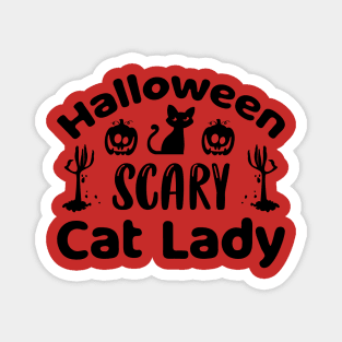 Halloween scary cat lady Magnet