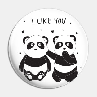 Panda Couple I Love You Pin