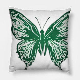 Butterfly Emerald Green Shadow Silhouette Anime Style Collection No. 308 Pillow
