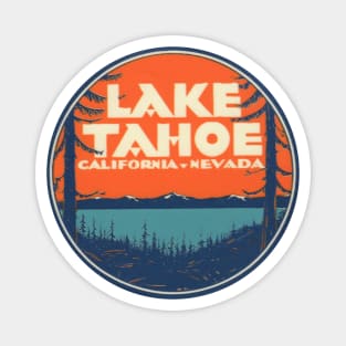 Lake Tahoe Vintage Travel Decal Magnet