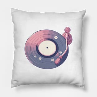 Vinyl Flowers Record Pillow