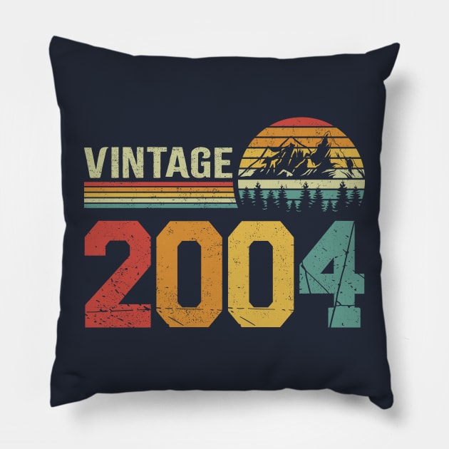 Vintage 2004 20th Birthday Gift Idea - Classic Distressed Pillow by Cuteness Klub