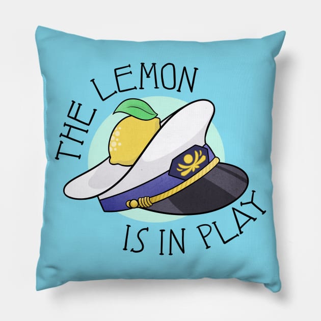 The Lemon is in Play Pillow by lockholmes