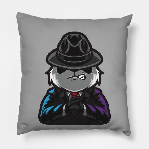 Angry panda 2.0 Pillow by Wavey's