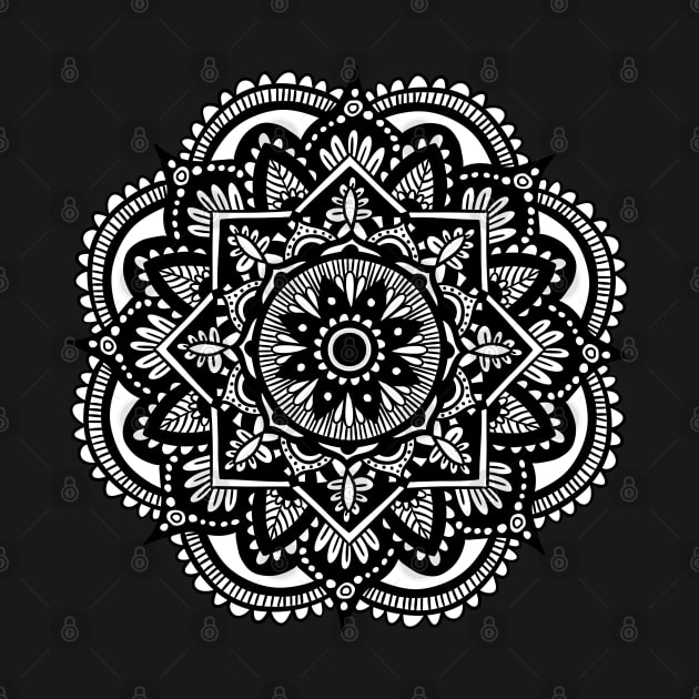 Black and White Mandala by julieerindesigns