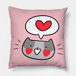 Cat Face Hearts Love Pillow