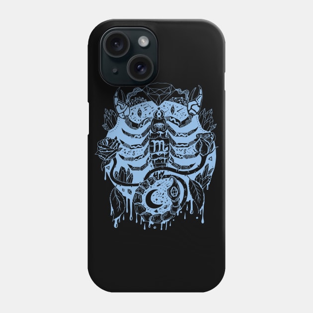 Light Blue Mystic Scorpio Zodiac Phone Case by kenallouis