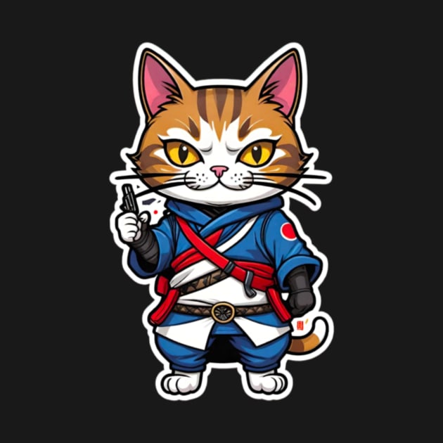 Cool cat assasin samurai Japan by Kor.studio