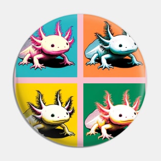 Albino Axolotl Pop Art - Cool Aquatic Creature Pin