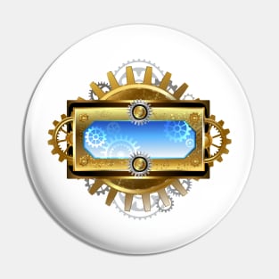 Steampunk Gears on White Background Pin