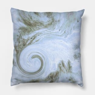 Blue stone texture pastel swirl Pillow