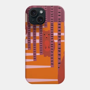 Bears hiding behind trees Phone Case