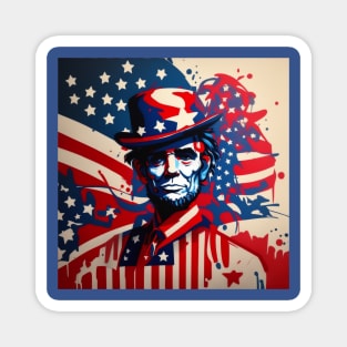 4th of july Liberty's Legacy: Celebrating Independence Day with Abraham Lincoln Magnet
