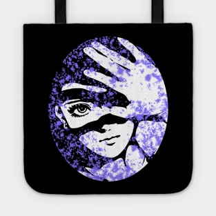 Punk Fashion Style Oval Neon Purple Glowing Girl Tote